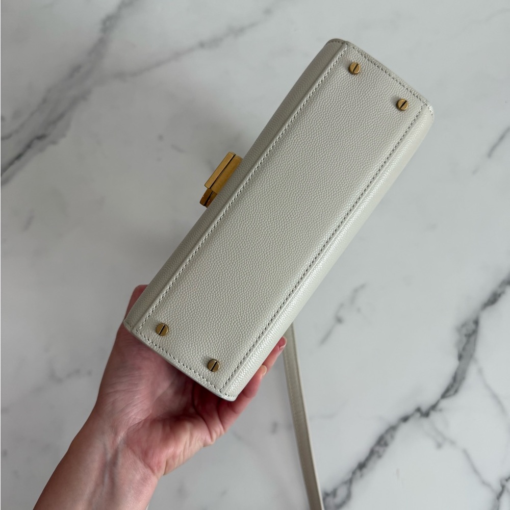 Saint Laurent YSL Mini Cassandra Top Handle Bag White - Picture 6 of 9